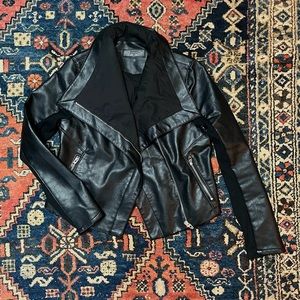 Blank NYC Cropped Black Leather Jacket